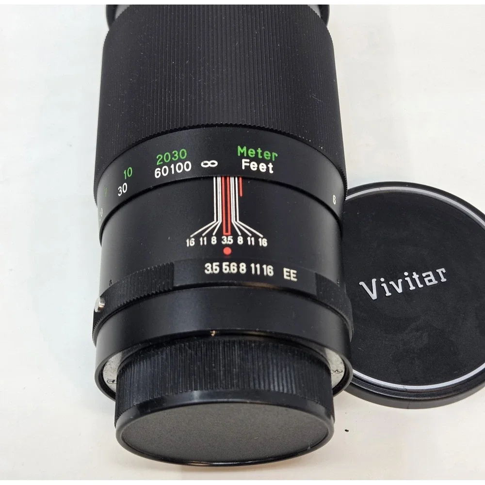 Vivitar 200mm f3.5 Auto Telephoto Lens Konica AR Mount Vintage Case Filter
